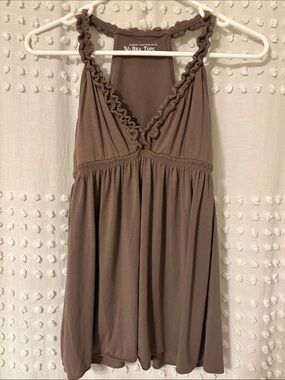 Victoria's Secret Brown Ruffled Halter Tank Top
